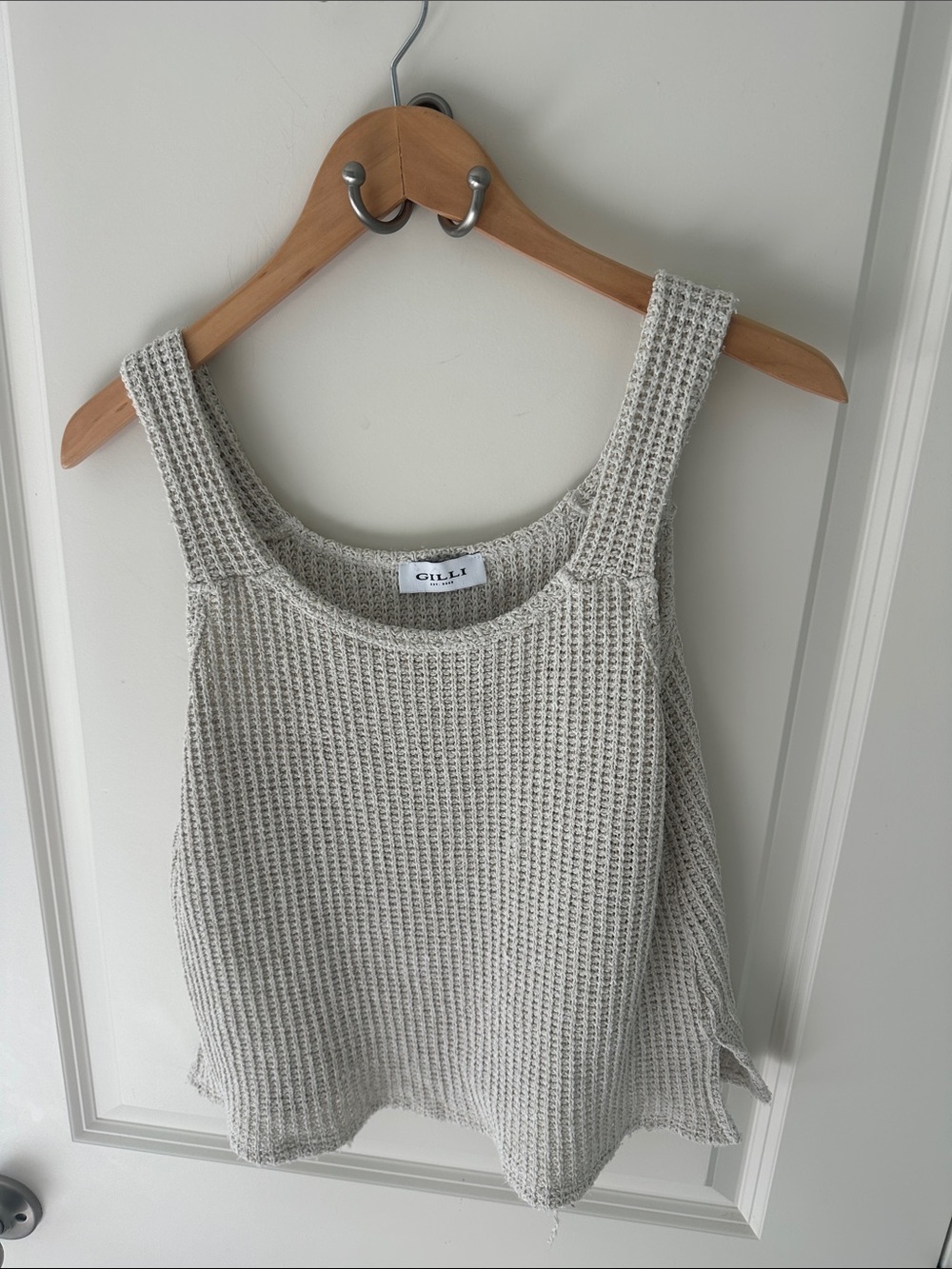 Gilli Cream Waffle Knit Tank